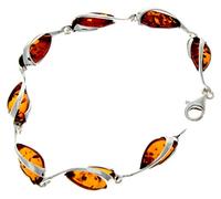 Beautiful funda 925 pulsera de plata de ley - con ámbar báltico y juego de GL501