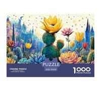 Beautiful Garden with Vibrant Colors 1000 Pcs Stabiler Karton Puzzle Fantasy Cactus Stressabbau Kreatives Spiel Puzzles Als Wohnaccessoires 70x50cm/1000pcs