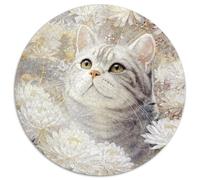 Beautiful Gato 1000pcs (67.5x67.5cm) Rompecabezas para Adultos - Wonderful Winter Flores in Bloom Juguete De Bricolaje