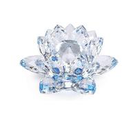 Beautiful Gift Crystal Lotus Flower, dia 100mm(4") - for Home Decoration, ideal Gift for birthday, parties (Blue)