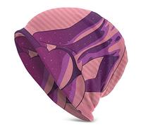 Beautiful Girl in The Purple Starry Sky Beanie Hat para Hombres y Mujeres Winter Warm Hats