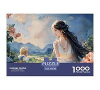 Beautiful Girl with Long Black Hair 1000 Stück Ökopapier Puzzle Flower Girl Stressabbau Familienspiel Puzzles Als Wohnaccessoires 52x38cm/1000pcs