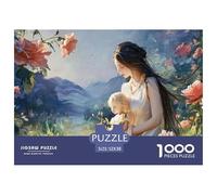 Beautiful Girl with Long Black Hair 1000 Stück Ökopapier Puzzle Flower Girl Stressabbau Familienspiel Puzzles Als Geburtstagsgeschenke 52x38cm/1000pcs
