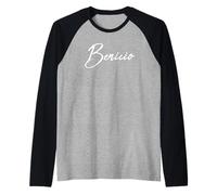 Beautiful Handwritten Font Benicio Calligraphy Camiseta Manga Raglan