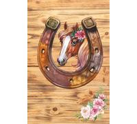 Beautiful Horse Notebook: Elegant and Rustic 6" x 9" Writing Notebook Journal Softcover with Horse Illustrations Cover & Horseshoe Watermark Inside- 120 Lightly Lined Pages for Gift for Horse Lover