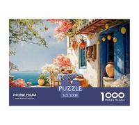 Beautiful House with White Walls 1000 Pcs Premium-Karton Puzzle Sea View Balcony Stressabbau Kreatives Spiel Puzzles Als Wohnaccessoires 52x38cm/1000pcs