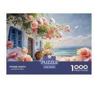 Beautiful House with White Walls 1000 Pcs Stabiler Karton Puzzle Sea View Balcony Stressabbau Kreatives Spiel Puzzles Für Erwachsene Und Kinder 70x50cm/1000pcs