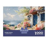 Beautiful House with White Walls 1000 Pcs Stabiler Karton Puzzle Sea View Balcony Stressabbau Kreatives Spiel Puzzles Als Wohnaccessoires 70x50cm/1000pcs