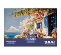 Beautiful House with White Walls 1000 Stück Stabiler Karton Puzzle Sea View Balcony Stressabbau Kreatives Spiel Puzzles Für Erwachsene Und Kinder 70x50cm/1000pcs