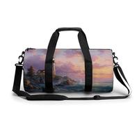 Beautiful Lighthouse on The Rocky Coast - Bolsa de viaje para gimnasio, para mujeres y hombres, bolsa de deporte cilíndrica con correa para el hombro