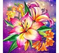 Beautiful Lily Flowers Jigsaw Puzzle 90 Pieces 30x30cm/12x12inch, Difficult Jigsaw Puzzles for Adults 90, Beautiful Art Work, Great Festive Puzzle Gift for Men/Women