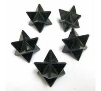 Beautiful Lot de cinco negro Gemstone de turmalina Merkaba estrellas cristal curación Reiki energía psíquica Hombres Mujeres Regalo suerte energía positiva potente Deflector protección Feng Shui