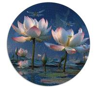 Beautiful Loto in The Pond - Cielo Azul, Dragónfly and Dew 1000pcs (67.5x67.5cm) Puzzle Adecuado para Adultos Y Multitud Mayores De 14 Años