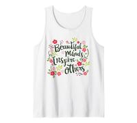 Beautiful Minds Inspire Others - Cita Motivacional Floral Camiseta sin Mangas