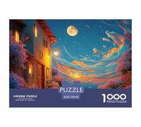 Beautiful Night View of The City with Flowers 1000 Piezas Cartulina Premium Rompecabezas DIY Village Street Antiestrés Juego Creativo Rompecabezas Regalos para Familia Y Amigos 70x50cm/1000pcs
