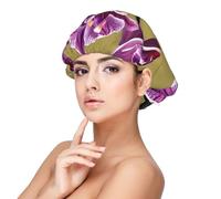 Beautiful Orchids - Gorro de dormir de satén para adultos, protección y comodidad para el cabello, color negro, talla única