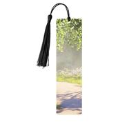 Beautiful Paths in the Forest - Marcapáginas de madera, 5 marcapáginas de madera de álamo con borla, impresión completa de doble cara, marcadores de libros ligeros para leer, accesorios de lectura