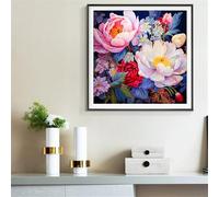 Beautiful Peonies Flowers Jigsaw Puzzle 90 Pieces 30x30cm/12x12inch, Difficult Jigsaw Puzzles for Adults 90, Beautiful Art Work, Great Festive Puzzle Gift for Men/Women