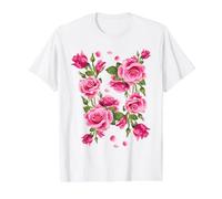 Beautiful Pink Roses Bouquet Graphic Tees & Cool Designs Camiseta gráfica económica, Hombre, Blanco, S