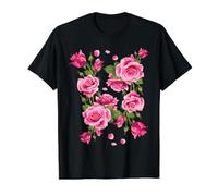 Beautiful Pink Roses Bouquet Graphic Tees & Cool Designs Camiseta gráfica económica, Hombre, Negro, M