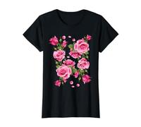 Beautiful Pink Roses Bouquet Graphic Tees & Cool Designs Camiseta gráfica económica, Mujer, Negro, S
