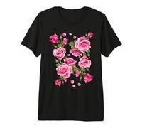 Beautiful Pink Roses Bouquet Graphic Tees & Cool Designs Camiseta Premium