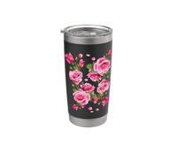Beautiful Pink Roses Bouquet Graphic Tees & Cool Designs Vaso térmico de acero inoxidable de doble pared