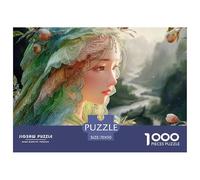 Beautiful Princess Wearing Green LCE Dress 1000 Pcs Ökopapier Puzzle Flower Girl Stressabbau Familienspiel Puzzles Als Geburtstagsgeschenke 70x50cm/1000pcs