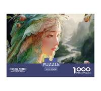 Beautiful Princess Wearing Green LCE Dress 1000 Stück Stabiler Karton Puzzle Flower Girl Stressabbau Kreatives Spiel Puzzles Als Wohnaccessoires 52x38cm/1000pcs