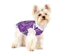 Beautiful Purple Roses - Chaleco de algodón con estampado completo para mascotas, ropa para perros y gatos, suave, elástico, transpirable, para mascotas
