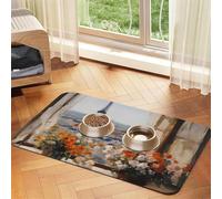 Beautiful Pylons in the Distance - Alfombrilla de alimentación de piel sintética absorbente de agua para mascotas, 30 x 45 cm, antideslizante, duradera, para cuencos de gatos y perros