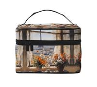 Beautiful Pylons in the Distance - Bolsa de cosméticos de viaje para mujer, (9 x 6.5 x 6.2 pulgadas), bolsa de cosméticos portátil de gran capacidad, bolsa de cosméticos grande para niñas, Negro