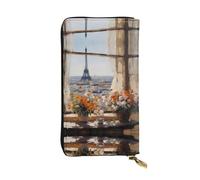 Beautiful Pylons in the Distance - Cartera larga de piel con estampado de pilones, cartera personalizada a la moda, múltiples ranuras para tarjetas y bolsillo para monedas, color negro, talla única,