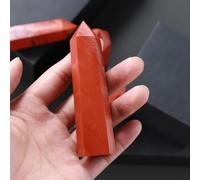 Beautiful red Crystal Quartz Aura red Jasper Point Crystal Column Wand (Color : 6-7cm)