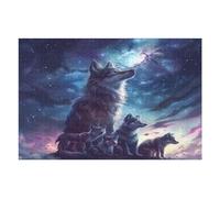Beautiful She-Wolf Accompanied Puzzle 1000 Piezas Obra De Arte Familiar Rompecabezas 3D para Hombres Y Mujeres Juguete Educativo Desafío Intelectual 1000 PCS