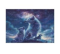 Beautiful She-Wolf Accompanied Puzzle 300 Piezas Impossible Creativo Rompecabezas 3D Obra De Arte para Toda La Familia Juguete Educativo Decoración 300 PCS