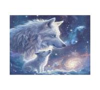 Beautiful She-Wolf Accompanied Puzzle 500 Piezas Familiar Pasatiempo Rompecabezas 3D para Familia Juguete Educativo Construir Maquetas Aliviar Estrés 500 PCS