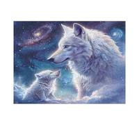 Beautiful She-Wolf Accompanied Puzzle 500 Piezas Impossible Creativo Rompecabezas 3D Obra De Arte para Toda La Familia Juguete Educativo Decoración 500 PCS