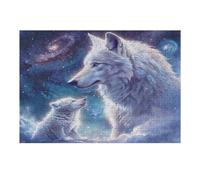 Beautiful She-Wolf Accompanied Puzzles 300 Piezas Actividad Familiar Rompecabezas 3D para Familia Juguete Educativo Aliviar Estrés Decoración Hogar 300 PCS