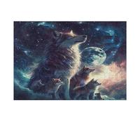 Beautiful She-Wolf Accompanied Puzzles 300 Piezas Decorativo Coleccionable Obra De Arte Rompecabezas Familiar para Adultos Desafío Avanzado DIY Creativo 300 PCS
