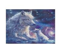 Beautiful She-Wolf Accompanied Puzzles 300 Piezas DIY Creativo Personalizable Rompecabezas Familiar para Toda La Familia Juguete Educativo Aliviar Estrés Decorativo 300 PCS