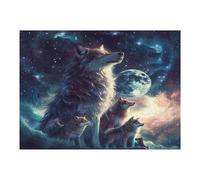 Beautiful She-Wolf Accompanied Puzzles 500 Piezas Maquetas 3D Construir Sin Pegamento Rompecabezas Educativo para Familia Desafío Intelectual Decoración Hogar 500 PCS