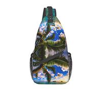 Beautiful Sunrise Ocean Lotus Flower Namaste Crossbody Bag, Sling Chest Cross Body Bag para Hombres y Mujeres, Utilizado para el Ocio y los Viajes