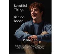 Beautiful Things - Benson Boone: Piano Tab with Note Letters & Fingering Numbers - A Revolutionary Way to Read & Play