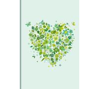 Beautiful Turquoise Floral Heart Notebook. A5/6"x9"/300 Lined Pages/Hardback. Journals and Diaries for Her Birthday. Pretty Floral Notebooks.