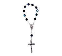 Beautiful Uno Decade cuentas de rosario con luces de colores y Crucifijo Plateada