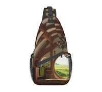Beautiful Village Beautiful Village Sling Bag, Mochila de Hombro Paquete de Pecho Causal Crossbody Daypack para Mujeres Hombres Senderismo Viajes