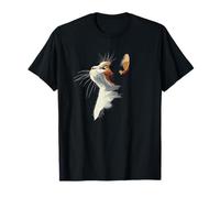 Beautiful Womens Girls Illustration Art Calico Cat Lover Camiseta