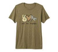 Beautiful Womens Girls Kids Peace Love Dragonfly Lover Camiseta Premium