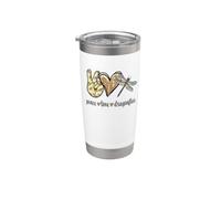 Beautiful Womens Girls Kids Peace Love Dragonfly Lover Vaso térmico de acero inoxidable de doble pared